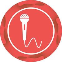 Beautiful Mic with Wire Glyph Vector Icon