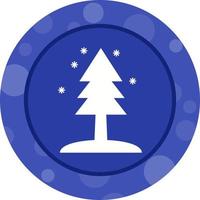 hermoso árbol en el icono de vector de glifo de nieve