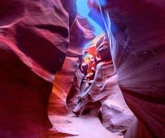 vistas a las espectaculares paredes de arenisca del cañón del antílope inferior en arizona foto