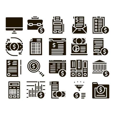 Financial Accounting Collection Vector Icons Set