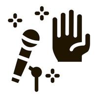 detener karaoke icono vector glifo ilustración