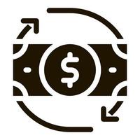 Bank Note Dollar And Around Arrows glyph icon vector