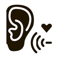 Sound for Ear Icon Vector Glyph Illustration