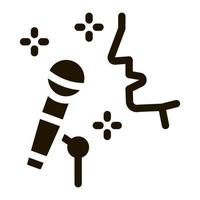 Human Singing in Microphone Icon Vector