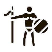 Aztec with Spear and Shield Illustration vector