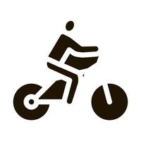 hombre en bicicleta icono vector glifo ilustración
