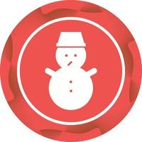 Beautiful Snowman Glyph Vector Icon