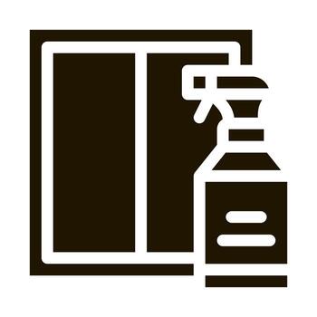 vidrio limpio spray icono vector glifo ilustración