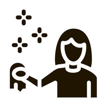 mujer limpieza icono vector glifo ilustración