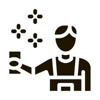 Human Cleaning Icon Vector Glyph Illustration