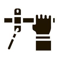 Hand Fastens Pipe Icon Vector Glyph Illustration
