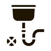 Broken Drain Tank Icon Vector Glyph Illustration