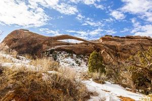 View on Wall Arch in the Arches National Park in Utah in winter photo