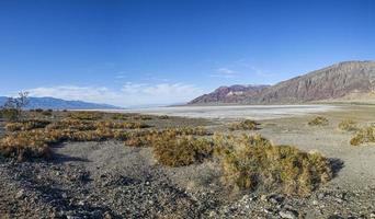 View over fissured surface of Devils Golf Course in the Death Valley in winter photo