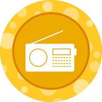 icono de glifo de vector de conjunto de radio único