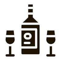 botella de vino icono vector glifo ilustración