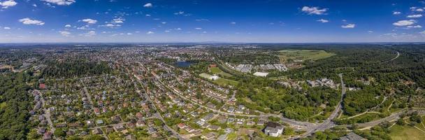 Panoramic drone picture of Darmstadt in Germany from University area photo