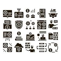 It Manager Developer Glyph Set Vector