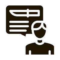 Man Talking Knife Icon Vector Glyph Illustration