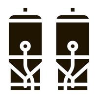 ilustración de glifo de vector de icono de barriles de elaboración de cerveza