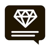 Diamond Stone In Quote Frame Icon Vector