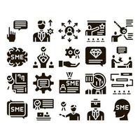 Sme Business Company Glyph Set Vector