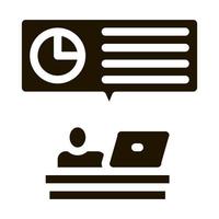 Analytics On Computer Screen Icon Vector