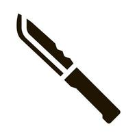 cuchillo de caza icono vector glifo ilustración