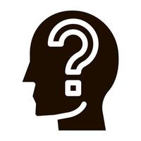 Question Mark In Man Silhouette Mind glyph icon vector