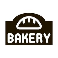 vector de icono de placa de identificación de tienda de pan de panadería