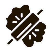 Dough And Wooden Rolling Pin Icon Vector