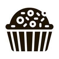 muffin deliciosa comida horneada icono vector