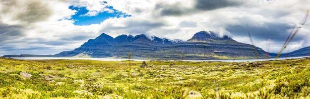 Picture of wild and deserted nature in eastern iceland in summer during daytime photo