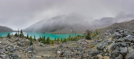 Glacier lakes in the Canadian Rockies during daytime photo