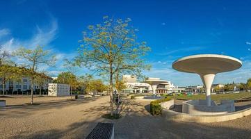 Panoramic view of Georg Buechner Square and Hessian State Theater in German university city Darmstadt photo