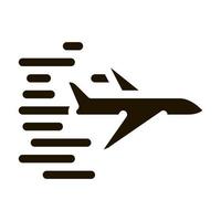 Flying Airplane Icon Vector Glyph Illustration