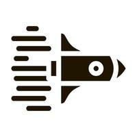 Rocket Fast Fly Icon Vector Glyph Illustration