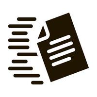 ilustración de glifo de vector de icono de entrega de documento