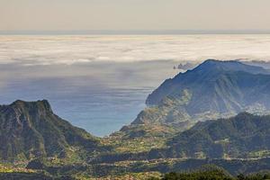 Panoramic picture over the rough Portugese island of Madeira in summer photo