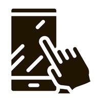 Hand Touch Phone Icon Vector Glyph Illustration