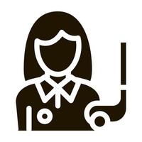 Woman Golf Player Icon Vector Glyph Illustration