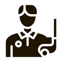 Man Golf Player Icon Vector Glyph Illustration