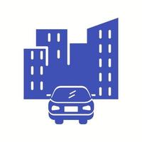 Beautiful Car in city Vector Glyph Icon