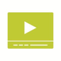 Beautiful Video Player Glyph Vector Icon