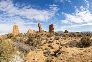 View on Balanced Rock in the Arches National Park in Utah in winter photo