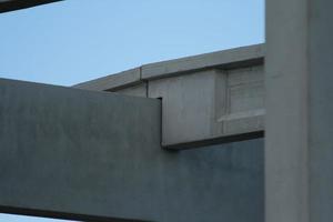 Precast concrete elements on construction site photo