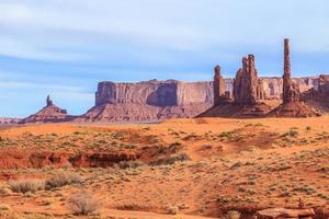 Geological formations in the Monument Valley in winter photo