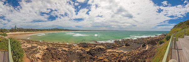 Panorama over a paradisiacal beach on the Australian Golden Coast in the state of Queensland photo