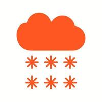 Beautiful Snowfall Glyph Vector Icon