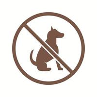 Beautiful No Pet Sign Glyph Vector Icon